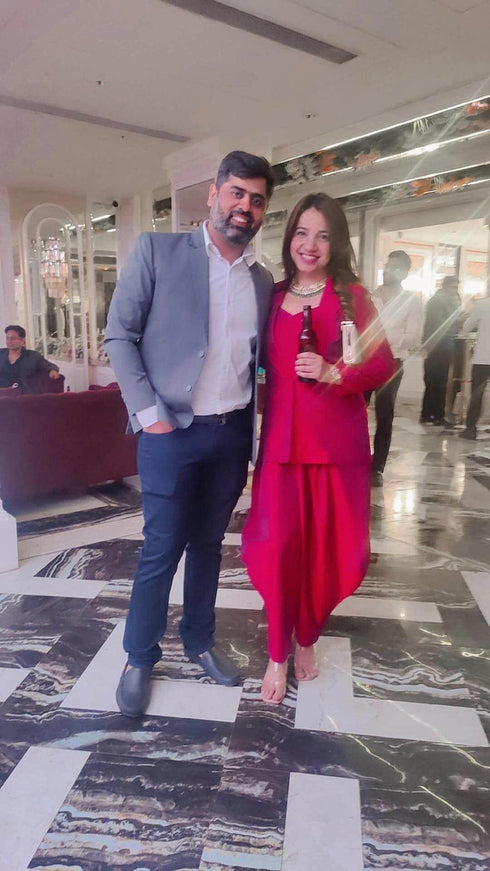 Beetroot Pink Jumpsuit with Jacket