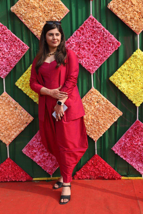 Beetroot Pink Jumpsuit with Jacket