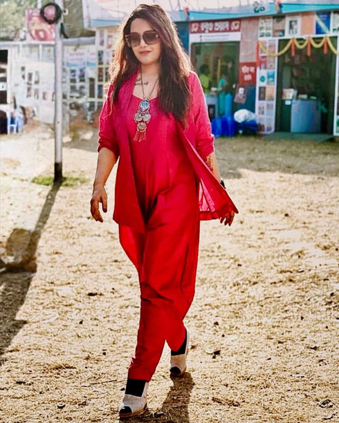 Beetroot Pink Jumpsuit with Jacket