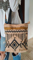 Beige Black Geometric Banjara Handcrafted Embroidery Tote Bag - Banjara Handbag