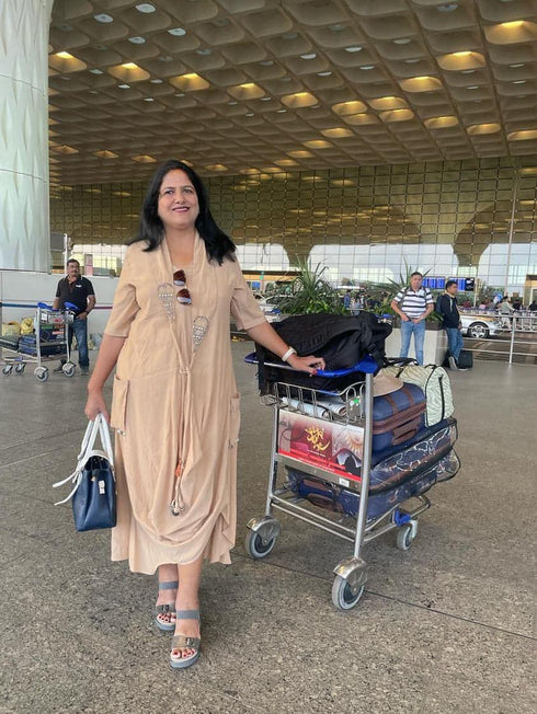 Beige Dress With Belt