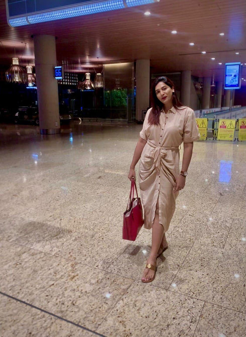 Beige Shirt Gown