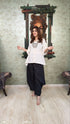 Black Dhoti Drape Pant With Courage Over Comfort Shirt