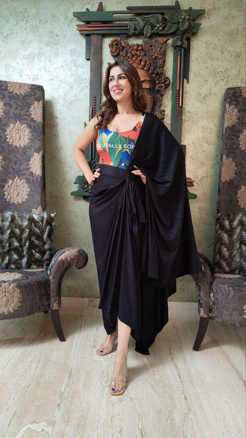 Black Drape Skirt - Top Not Included