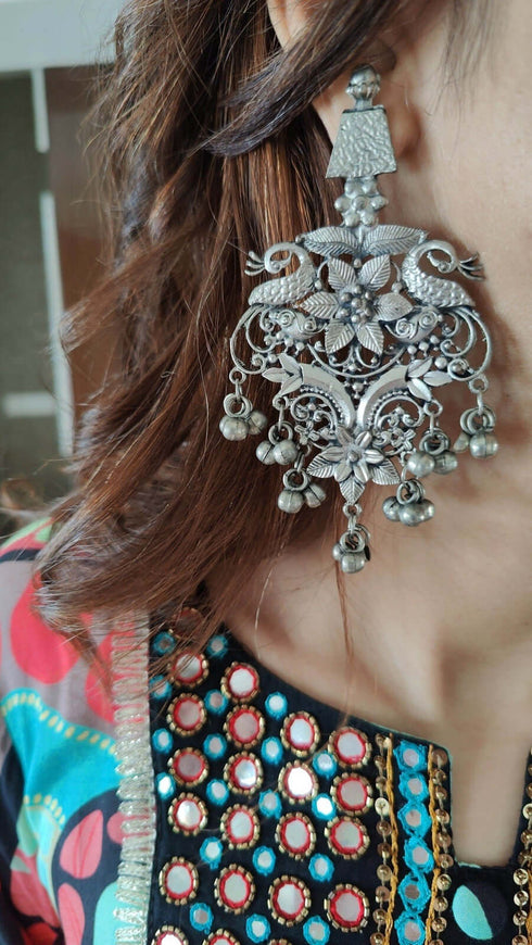 Black Floral Dhoti Set