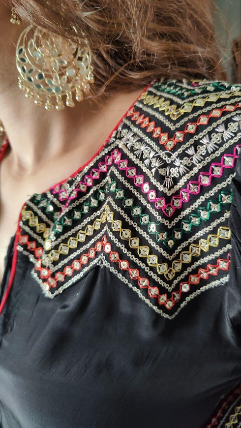 Black Pathani Dhoti Banjara Potli Set