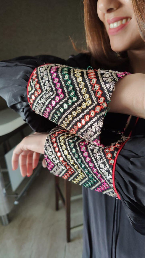 Black Pathani Dhoti Banjara Potli Set