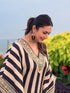 (Divyanka Tripathi) Gold Black Striped Kaftan Set