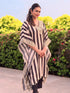 (Divyanka Tripathi) Gold Black Striped Kaftan Set