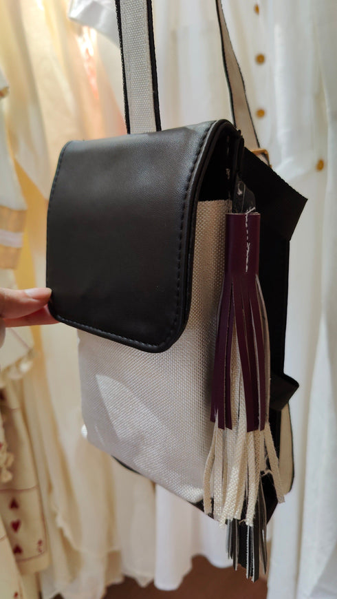 Black And White Card Farshi Salwar with Sling Bag