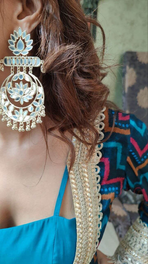 Blue Bralette Kurta Set