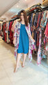 Blue Dress With Georgette Shrug