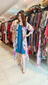 Blue Dress With Georgette Shrug