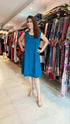 Blue Dress With Georgette Shrug