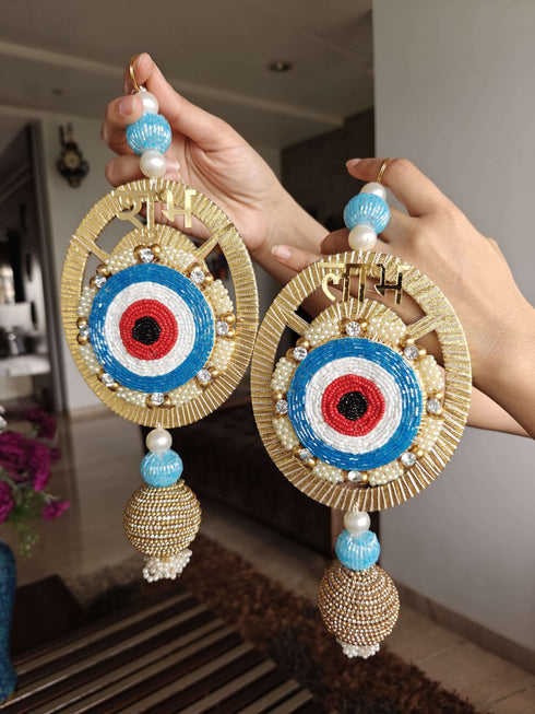 Blue Evil Eye Shubh Labh Set - Accessory