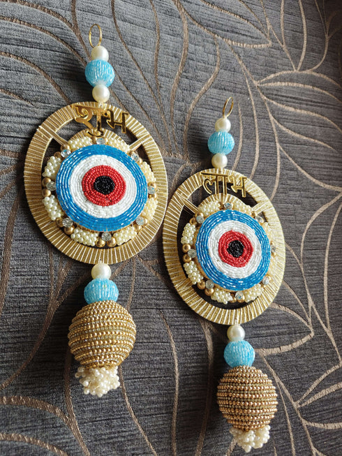 Blue Evil Eye Shubh Labh Set - Accessory