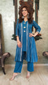 Blue Kurta Jacket Set