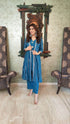 Blue Kurta Jacket Set