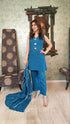 Blue Kurta Jacket Set