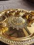 Brass Kundan Pooja Thali 7 Pc Set - Accessory