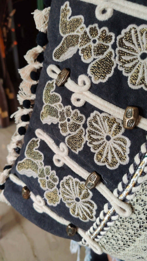 Bronze Black Handcrafted Embroidery Tote Bag