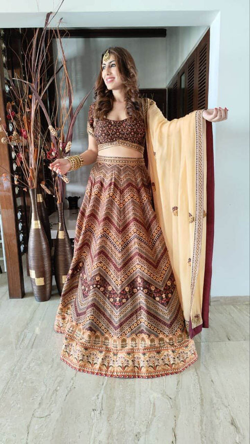 Brown Lehenga Set