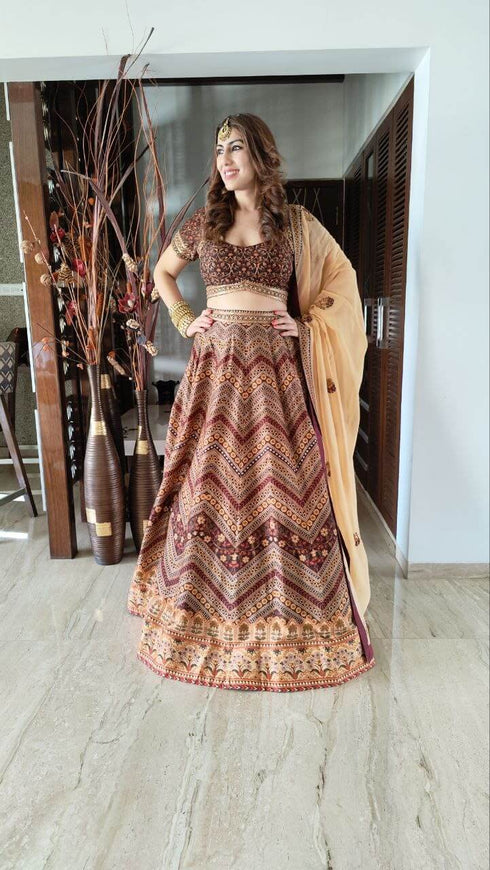 Brown Lehenga Set