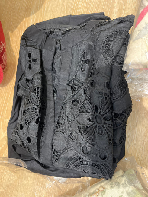 Black Cutwork Kurta with Farshi and Singlet