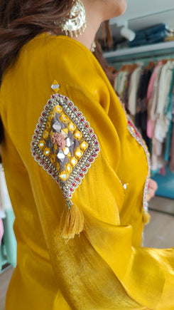 Shimmer Tissue Mustard Yellow Farshi Set
