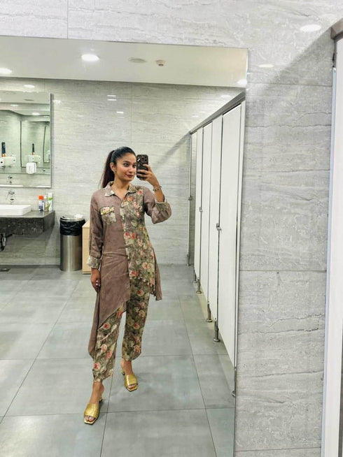 Champagne Brown Shell Coord Set