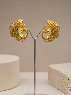 Gold Swirl Stud Earrings