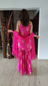Crepe Hot Pink Gold Spaghetti Sharara Set