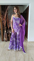 Crepe Purple Sharara Suit For Women