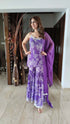 Crepe Purple Sharara Suit For Women