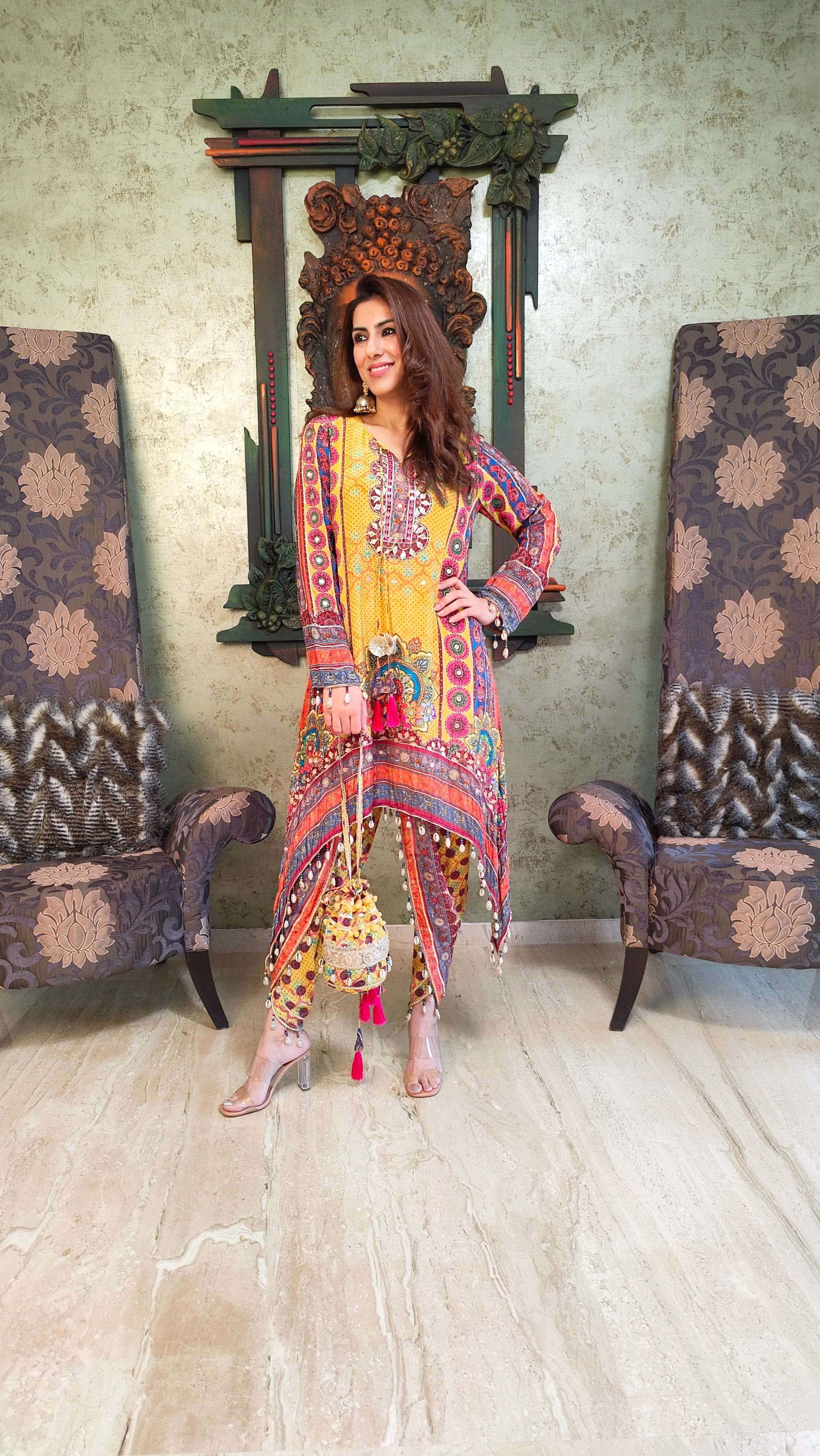 Crimson Charm Kurta Dhoti Set main image 1