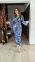 Cube Blue Dhoti Skirt Jacket Coord Set