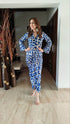 Cube Blue Dhoti Skirt Jacket Coord Set