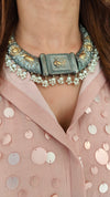 Sequin Pink Grey Shirt Palazzo Set