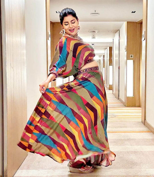 (@Debina Bonnerjee) Stripe Technicolour Coord Set
