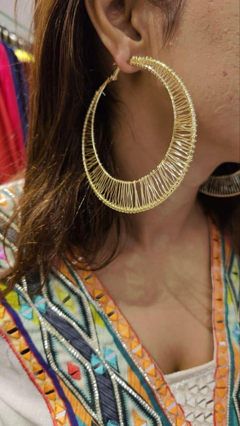 Golden Big Hoop Earrings For Women