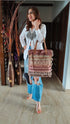 Earthy Mauve Banjara Handcrafted Embroidery Tote Bag