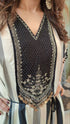 Embroidered Black Kaftan Dress