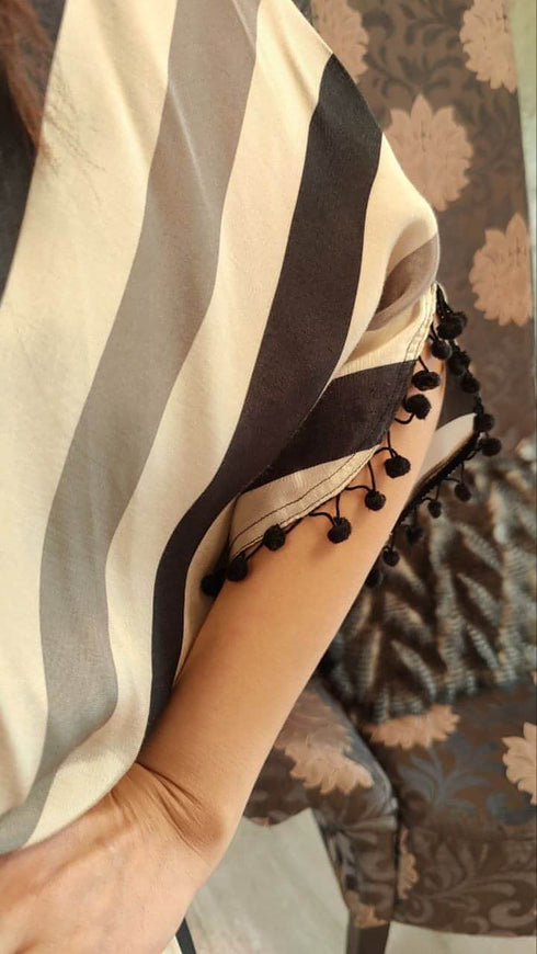 Embroidered Black Kaftan Dress