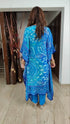 Embroidered Crepe Blue Kaftan Set