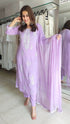 Embroidery Lavender Purple Suit Set