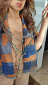 Evil Eye Brown Teal Blue Multi Layer Necklace