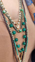 Evil Eye Brown Teal Blue Multi Layer Necklace