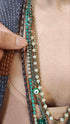 Evil Eye Brown Teal Blue Multi Layer Necklace