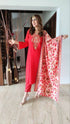 Festive Red Kurta Suit Set