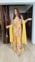Floral Yellow Sharara Set